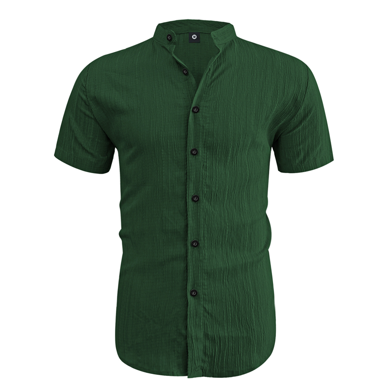 👔 LIMITED-TIME OFFER: 50% OFF! ✨ Men's Summer Shirt – Stand-Up Collar, Textured Fabric, Relaxed Fit ☀️