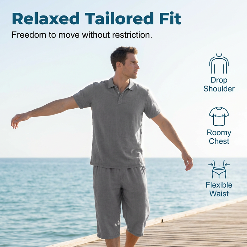 👔 50% OFF 🌿 Casual linen shirt and pants set for men – Lightweight, breathable, and relaxed fit – Perfect for summer, vacation, or the office – Natural, effortless look 👖