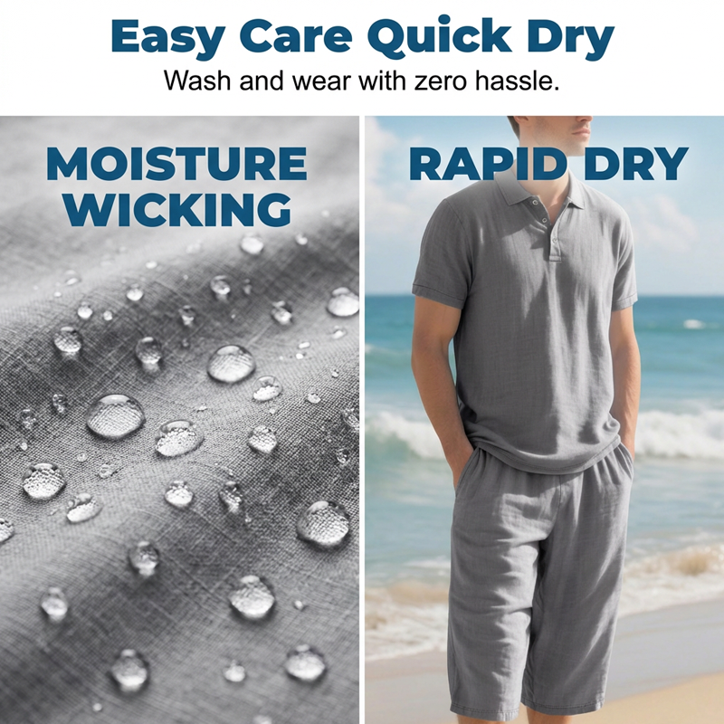 👔 50% OFF 🌿 Casual linen shirt and pants set for men – Lightweight, breathable, and relaxed fit – Perfect for summer, vacation, or the office – Natural, effortless look 👖