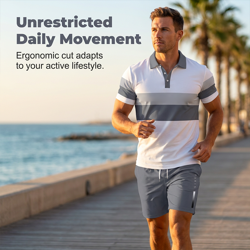 👕 2-Piece Shirt & Shorts Set for Men – Comfortable, Breathable, and Versatile for Summer, Leisure, and Travel ☀️🩳