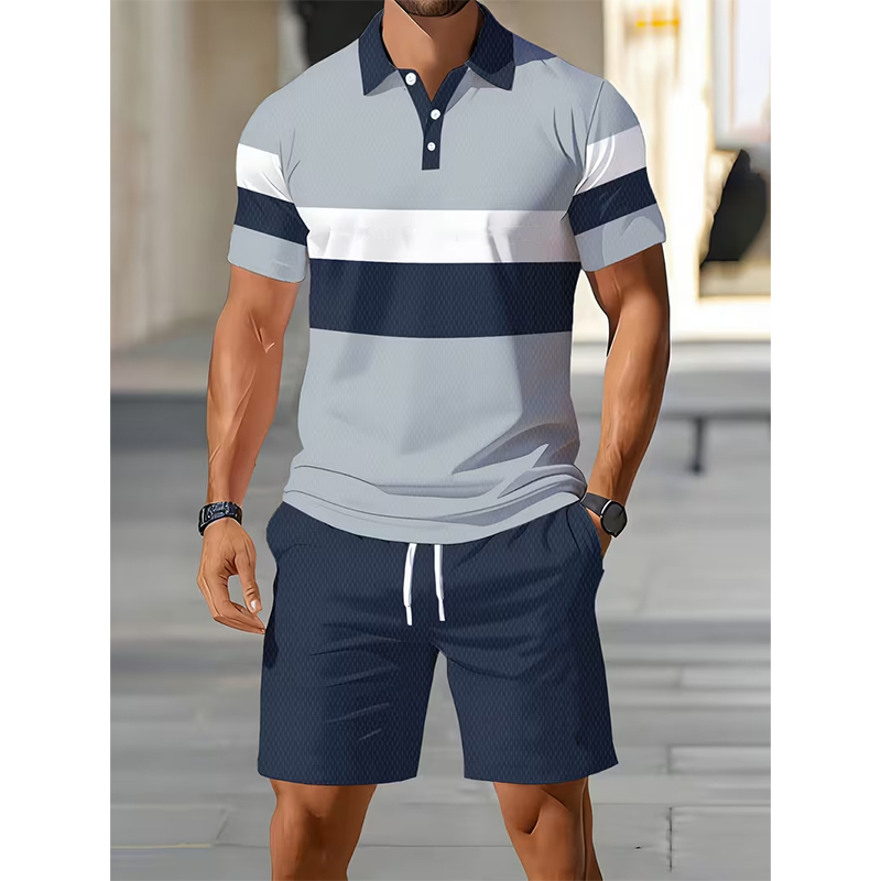 👕 2-Piece Shirt & Shorts Set for Men – Comfortable, Breathable, and Versatile for Summer, Leisure, and Travel ☀️🩳