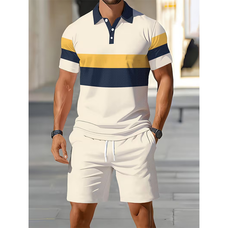 👕 2-Piece Shirt & Shorts Set for Men – Comfortable, Breathable, and Versatile for Summer, Leisure, and Travel ☀️🩳