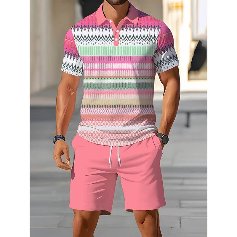 👕 2-Piece Shirt & Shorts Set for Men – Comfortable, Breathable, and Versatile for Summer, Leisure, and Travel ☀️🩳