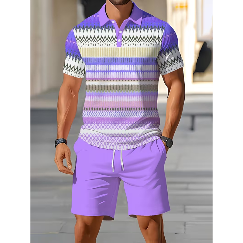 👕 2-Piece Shirt & Shorts Set for Men – Comfortable, Breathable, and Versatile for Summer, Leisure, and Travel ☀️🩳