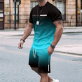 🏖️⏳SUMMER SALE😎😎Men's Gradient Color T-Shirt & Shorts Set