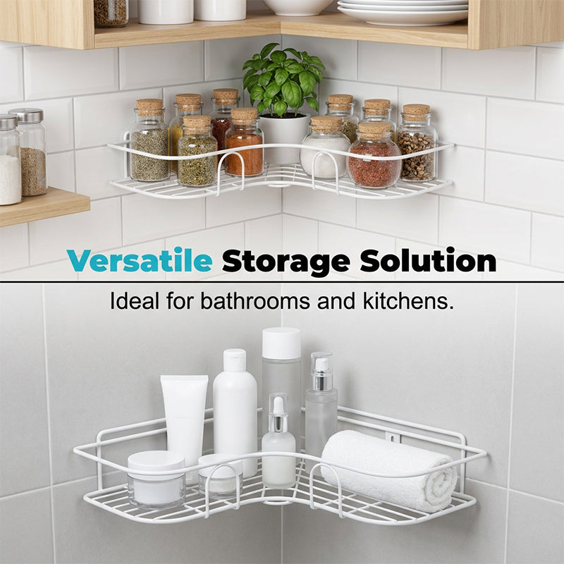 ⏳ Last Day 40%OFF!!⏳ 🛁 Unwavering Corner Shower Caddy 🏠– No-Drill, Ultra-Strong Adhesive Holds Heavy Bottles 💪 Space-Saving 90° Design, Airflow Wire Grid for Fast Drying & Rust-Free Storage 🧴 Tool-Free Setup in Seconds ✨