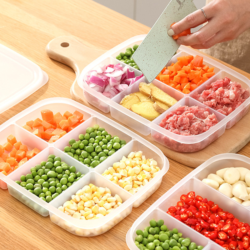 🔥 HOT SALE – Multi-Section Meal Prep Container | Keeps Food Separated, No Flavor Mixing 🍋 Airtight Lid, Stackable Design, Fridge & Microwave Safe | Transparent for Quick View, Food-Grade PP5, Reusable 💪