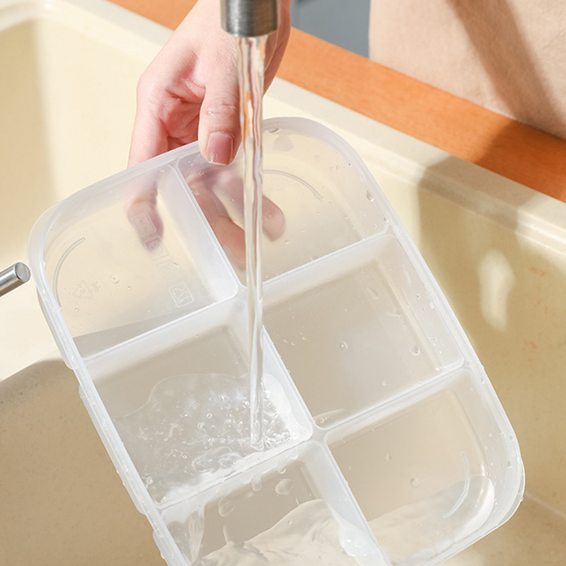 🔥 HOT SALE – Multi-Section Meal Prep Container | Keeps Food Separated, No Flavor Mixing 🍋 Airtight Lid, Stackable Design, Fridge & Microwave Safe | Transparent for Quick View, Food-Grade PP5, Reusable 💪