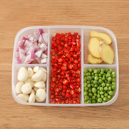 🔥 HOT SALE – Multi-Section Meal Prep Container | Keeps Food Separated, No Flavor Mixing 🍋 Airtight Lid, Stackable Design, Fridge & Microwave Safe | Transparent for Quick View, Food-Grade PP5, Reusable 💪