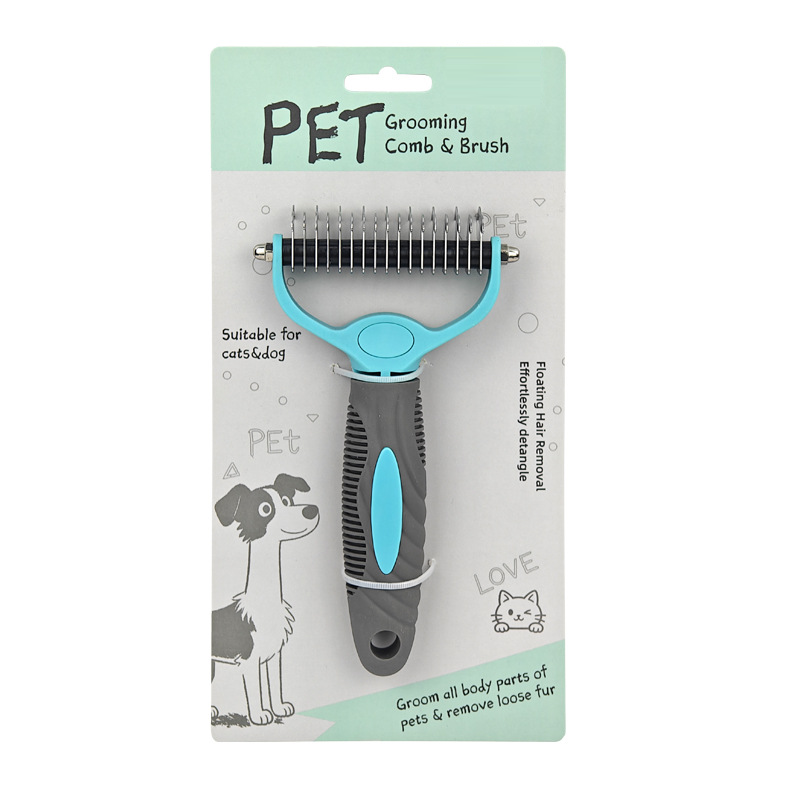 🐱🐶50% OFF! Pet Dematting Rake – Pain-Free Grooming, Skin-Friendly Rounded Teeth, Anti-Slip Handle 🐾 Reduces Shedding Instantly, Dual-Sided Deshedding Tool for Dogs & Cats 💈