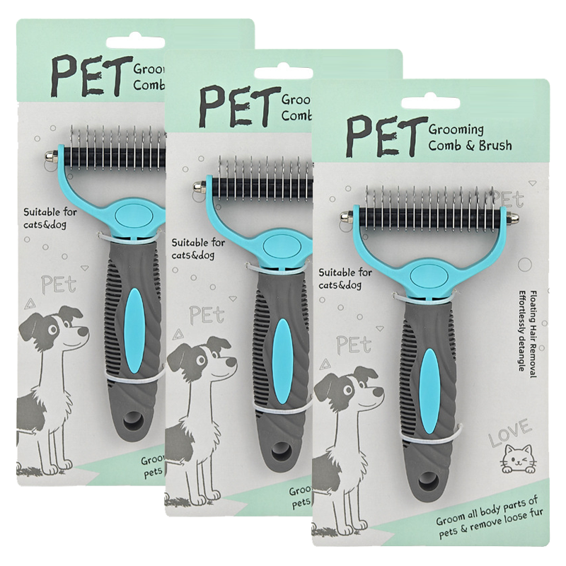 🐱🐶50% OFF! Pet Dematting Rake – Pain-Free Grooming, Skin-Friendly Rounded Teeth, Anti-Slip Handle 🐾 Reduces Shedding Instantly, Dual-Sided Deshedding Tool for Dogs & Cats 💈