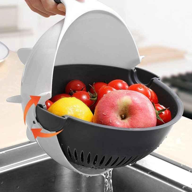 🎉FLASH DEAL 50% OFF – 9-in-1 Veggie Cutter with Drain Basket 🧅 Slice, Dice, Julienne, Wash & Drain in One | Time-Saver, Disassemble & Clean Easily – Kitchen Essential ✨