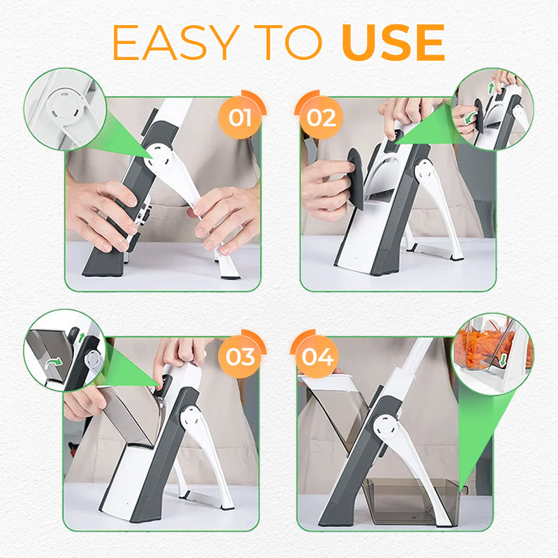 ⚡LAST DAY 50% OFF – Safe Vegetable Slicer |Stainless Steel Blade, Non-Slip 🥔 Perfect Potato Chips, Veggies & More 🔪 Finger Guard for Safety