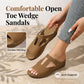 ✨LAST DAY 50% OFF – Cutout Wedge Sandals|Summer Must-Have ☀️ | Arch Support, Soft Fabric, Adjustable Fit 👡