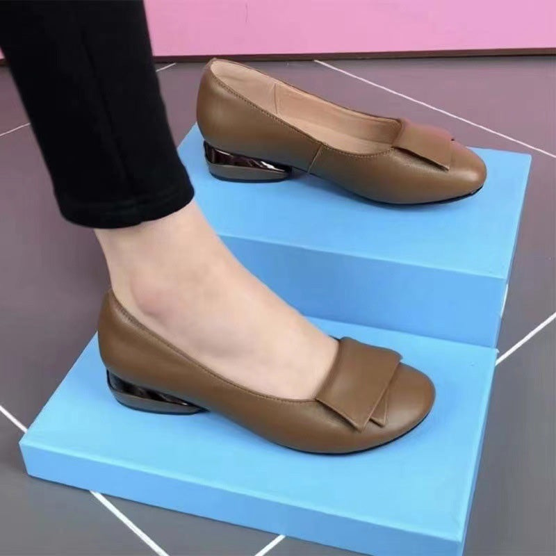 ✨LAST DAY 45% OFF – Faux Leather Loafers | Soft, Lightweight, Anti-Slip, Metallic Heel 👞 All-Day Comfort, Easy On 🥿
