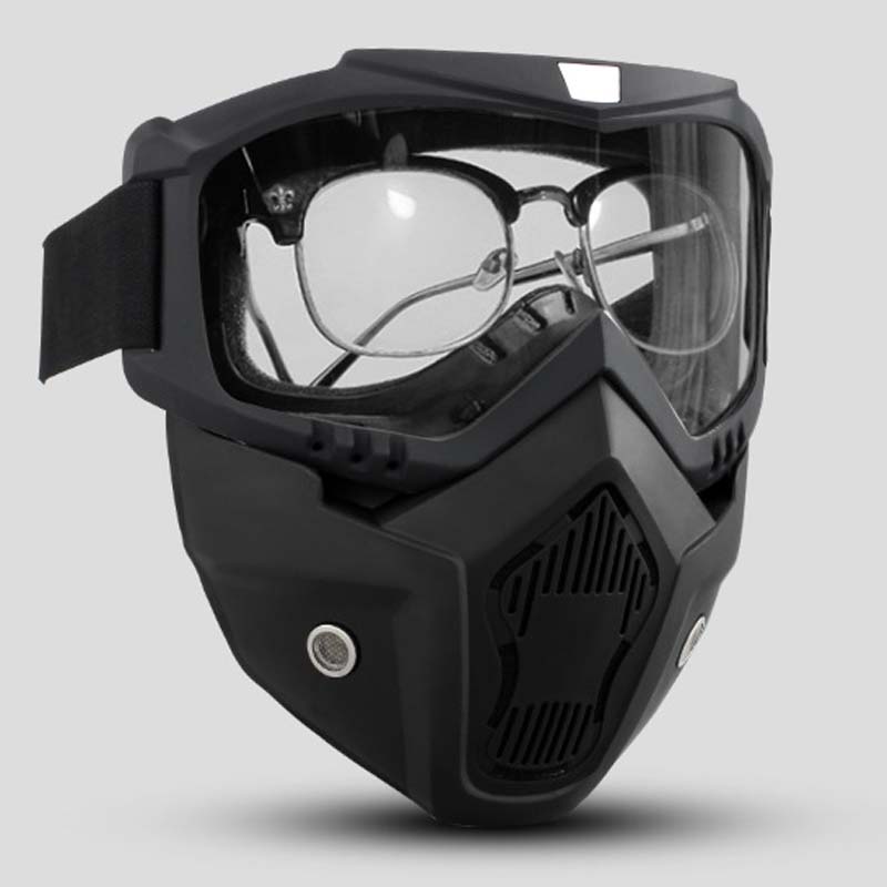 Unisex Motorcycle Goggles with Detachable Face Mask