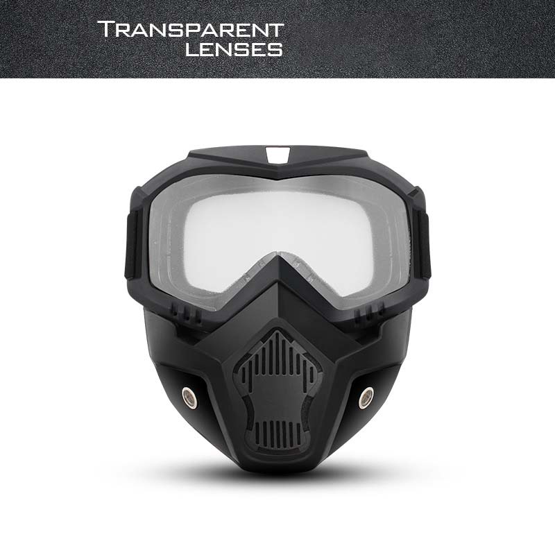 Unisex Motorcycle Goggles with Detachable Face Mask