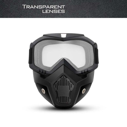 Unisex Motorcycle Goggles with Detachable Face Mask