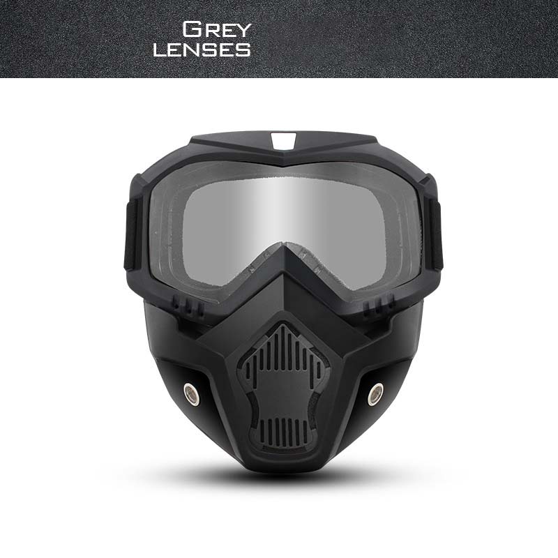 Unisex Motorcycle Goggles with Detachable Face Mask