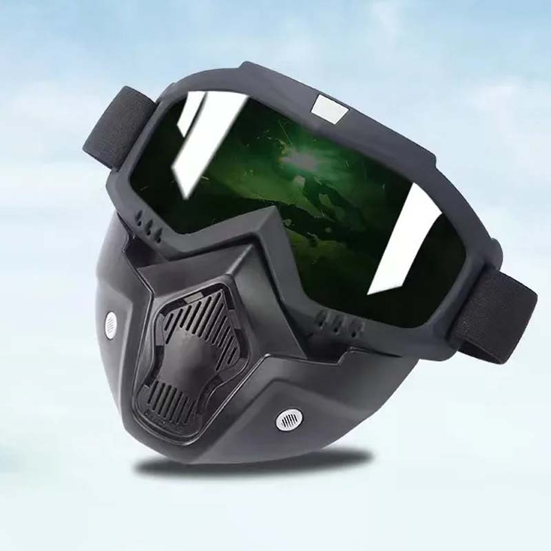 Unisex Motorcycle Goggles with Detachable Face Mask