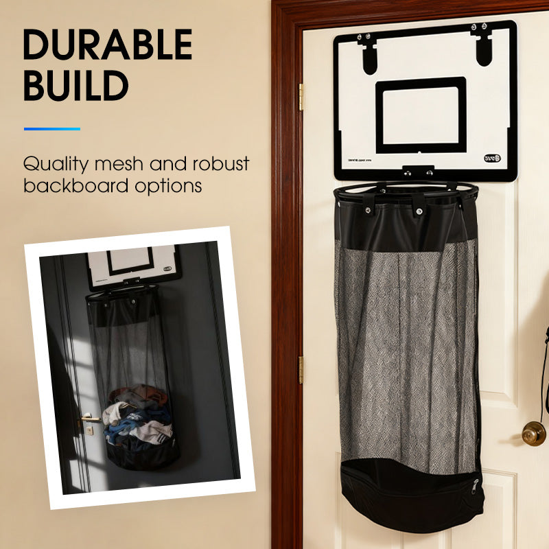 🎉FLASH DEAL 38% OFF – Over-the-Door Basketball Laundry Hamper | Creative Score Game, Big Black Mesh Net, Acrylic/Wood Backboard, No-Drill Install 🚪🏀