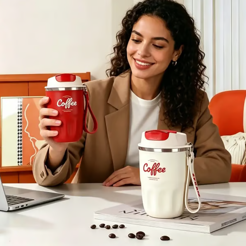 ⚡LAST DAY 40% OFF – 316 Stainless Steel Insulated Tumbler | Double-Wall Vacuum, Hot & Cold for Hours, Leakproof Lid, Carry Strap 🥤☕✨