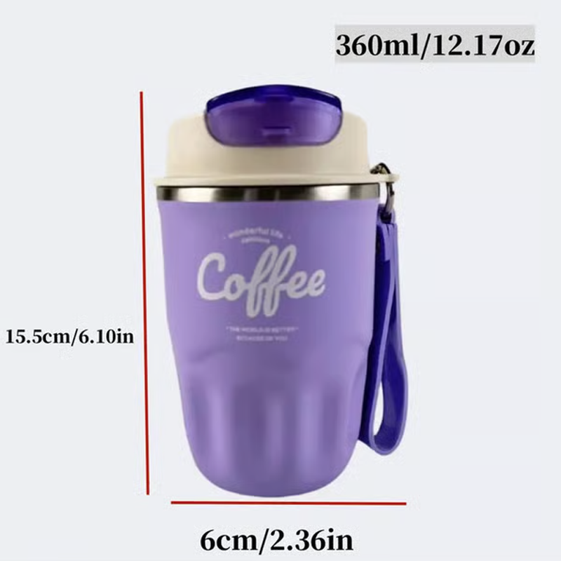 ⚡LAST DAY 40% OFF – 316 Stainless Steel Insulated Tumbler | Double-Wall Vacuum, Hot & Cold for Hours, Leakproof Lid, Carry Strap 🥤☕✨
