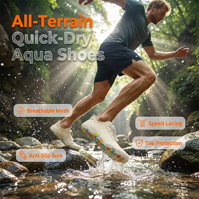 🔥HOT SALE 45% OFF – Quick-Dry Water Shoes for Men & Women | Multi-Directional Grip Outsole, Dynamic Ventilation, Flexible Fit, No-Tie Elastic Laces – Beach, Hike & Kayak Ready 🏖️🚣