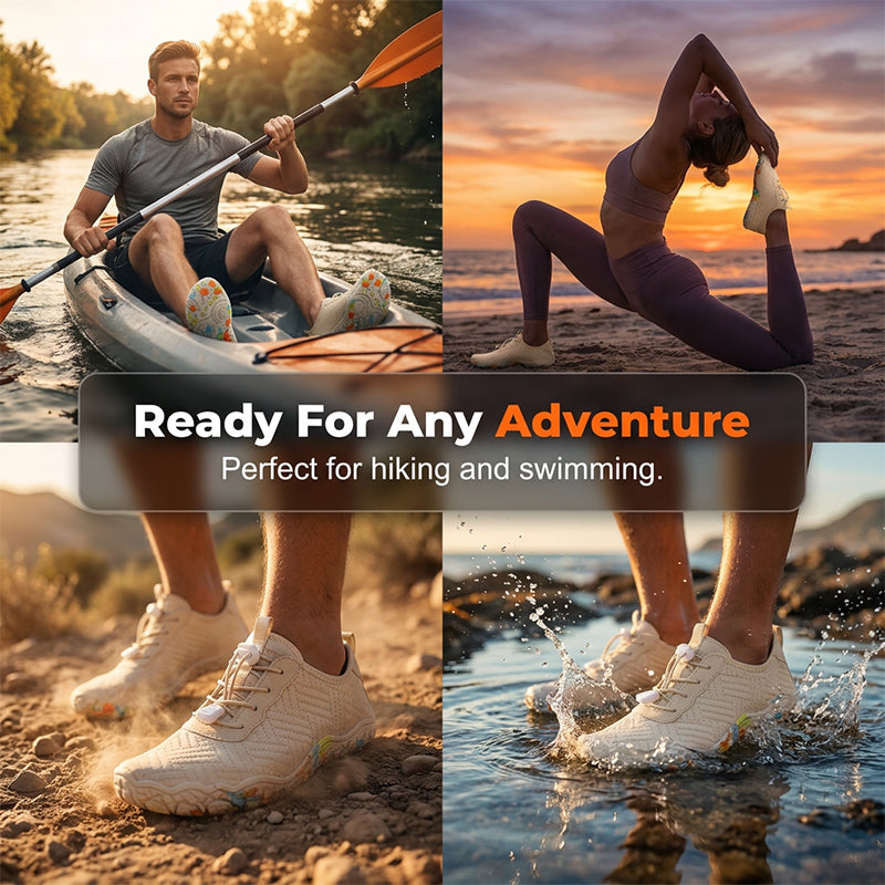 🔥HOT SALE 45% OFF – Quick-Dry Water Shoes for Men & Women | Multi-Directional Grip Outsole, Dynamic Ventilation, Flexible Fit, No-Tie Elastic Laces – Beach, Hike & Kayak Ready 🏖️🚣