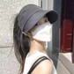 Wide-Brimmed Half-Cap Sun Hat with Hook Closure