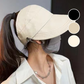 Wide-Brimmed Half-Cap Sun Hat with Hook Closure