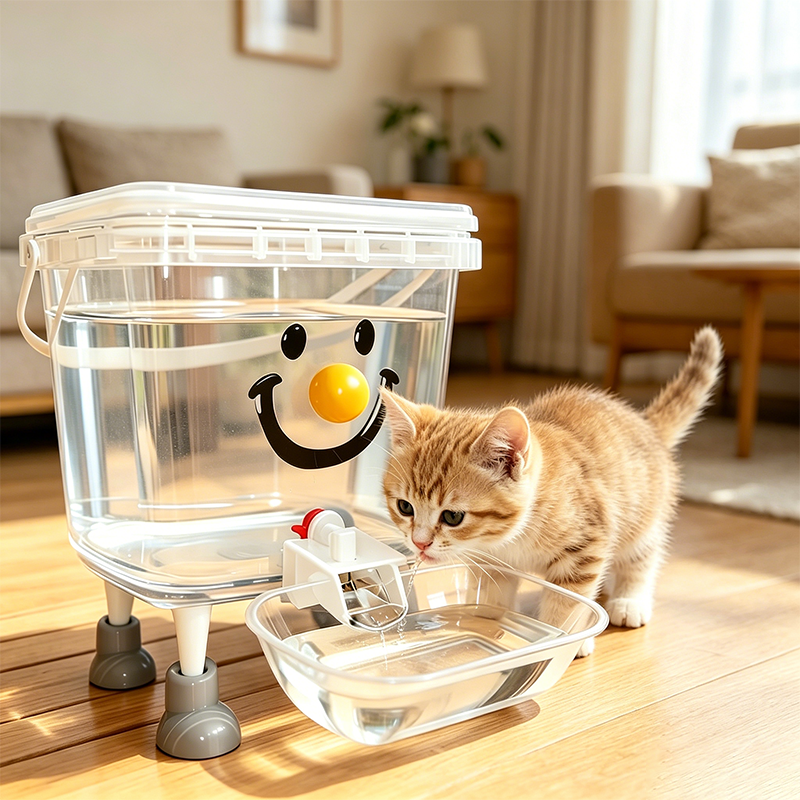 ✨LAST DAY 40% OFF – Cute Gravity Water Bowl 🐾 3L/5L, No Electricity, Transparent, Easy Clean – Adorable & Practical! 💧🐱