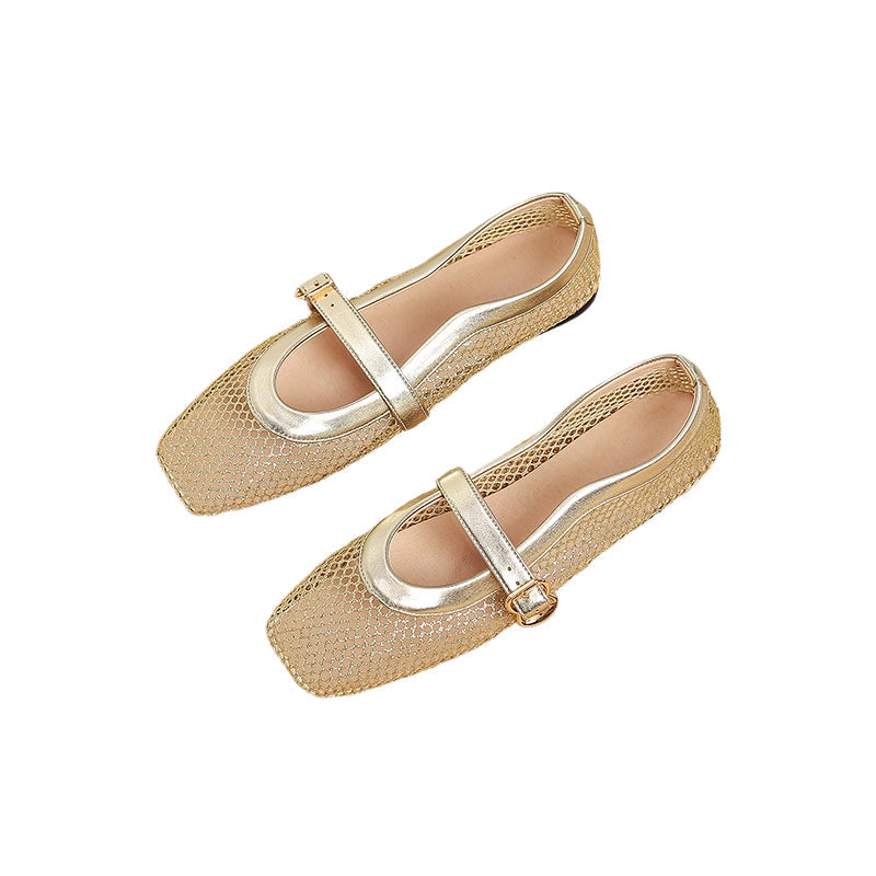 Elegant Breathable Mesh Mary Jane Flats