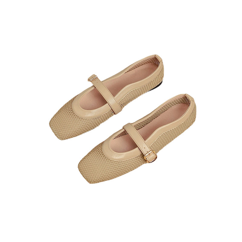 Elegant Breathable Mesh Mary Jane Flats