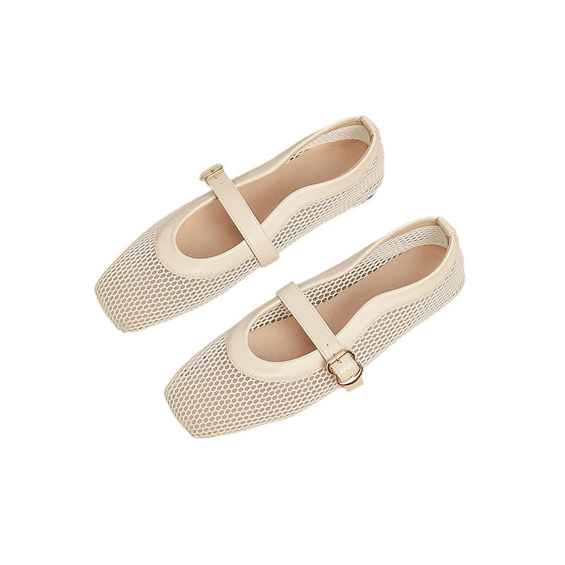 Elegant Breathable Mesh Mary Jane Flats