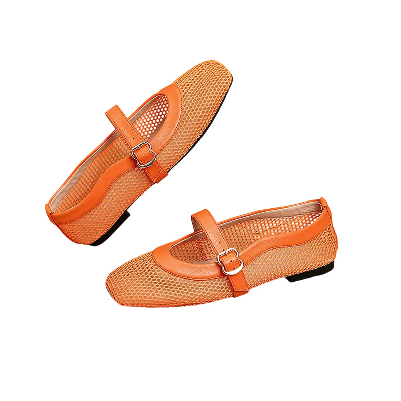 Elegant Breathable Mesh Mary Jane Flats