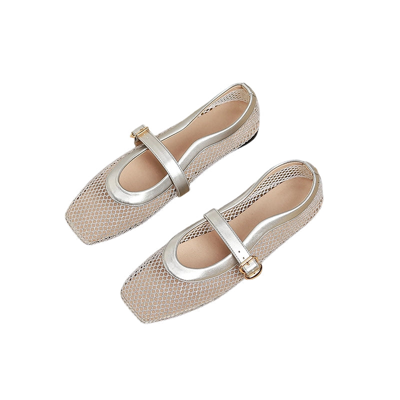 Elegant Breathable Mesh Mary Jane Flats