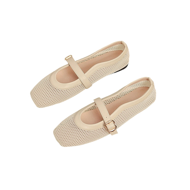Elegant Breathable Mesh Mary Jane Flats
