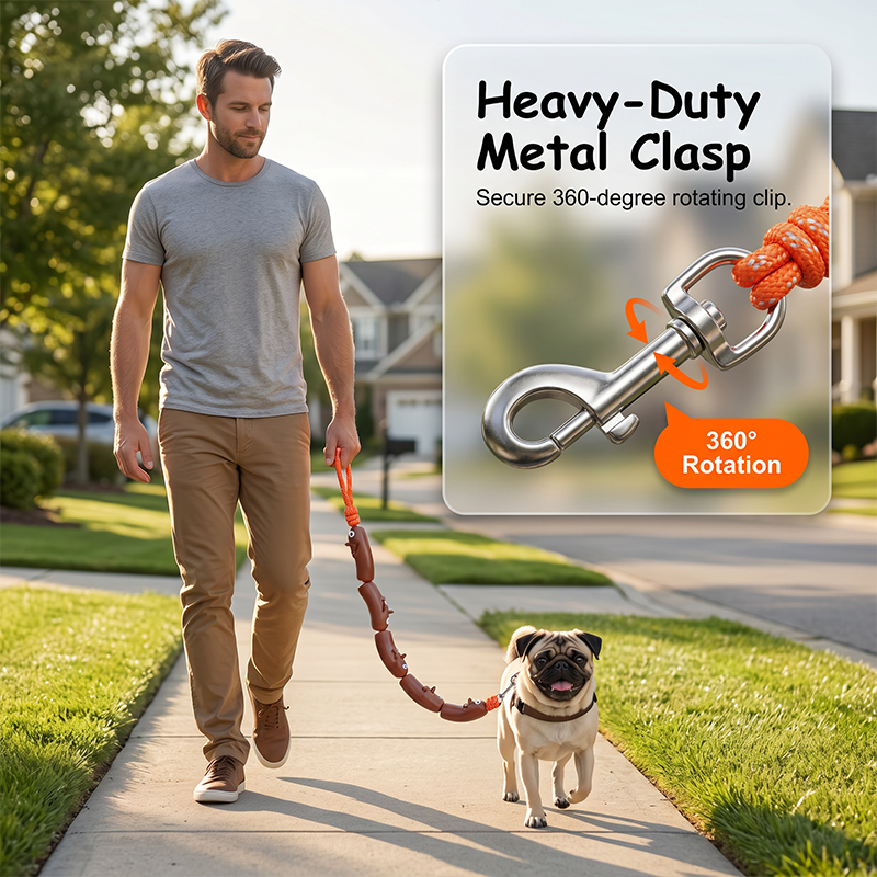 🌭🐶48% OFF! Funny Sausage Dog Leash – Strong Nylon, 360° Swivel Clasp, Soft Handle✨ 🌭🐶