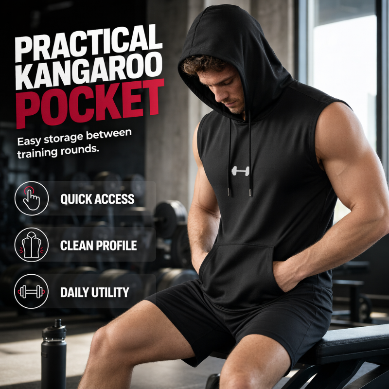 🔥SUMMER SALE 48% OFF – Workout Sleeveless Hoodie · 35K+ SOLD! · Lightweight & Breathable, Adjustable Hood, Front Pocket, Versatile Sport Style 🏀💨