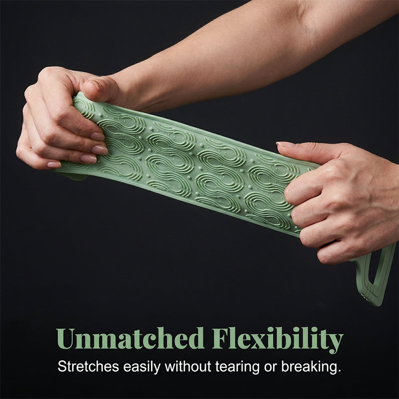 🔥HOT SALE 38% OFF – Silicone Body Scrubber · 50K+ SOLD! · Dual-Sided Exfoliating & Massaging, Split-Handle Control, Ultra-Soft, Ideal for Limited Mobility 🛁