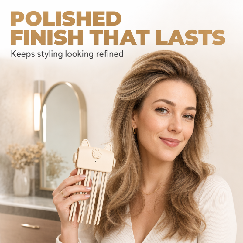 Wireless Heated Root Lift Clip, Salon Crown Volume for Fine Hair, 3-Step Styling, Compact Travel Design, Gentle Heat, Polished Finish