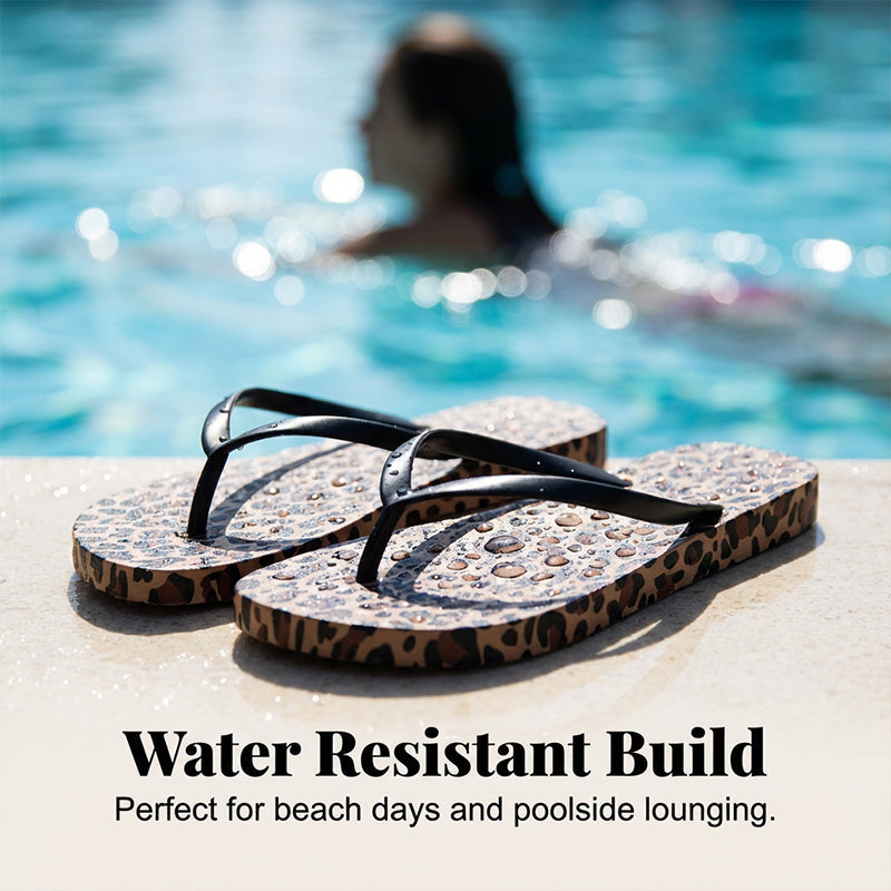 Women's Leopard Print Flip-Flops