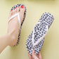 Women's Leopard Print Flip Flops, Soft Thong Sandals, Textured Traction Outsole, Flexible & Durable, Summer Beach Casual Wear