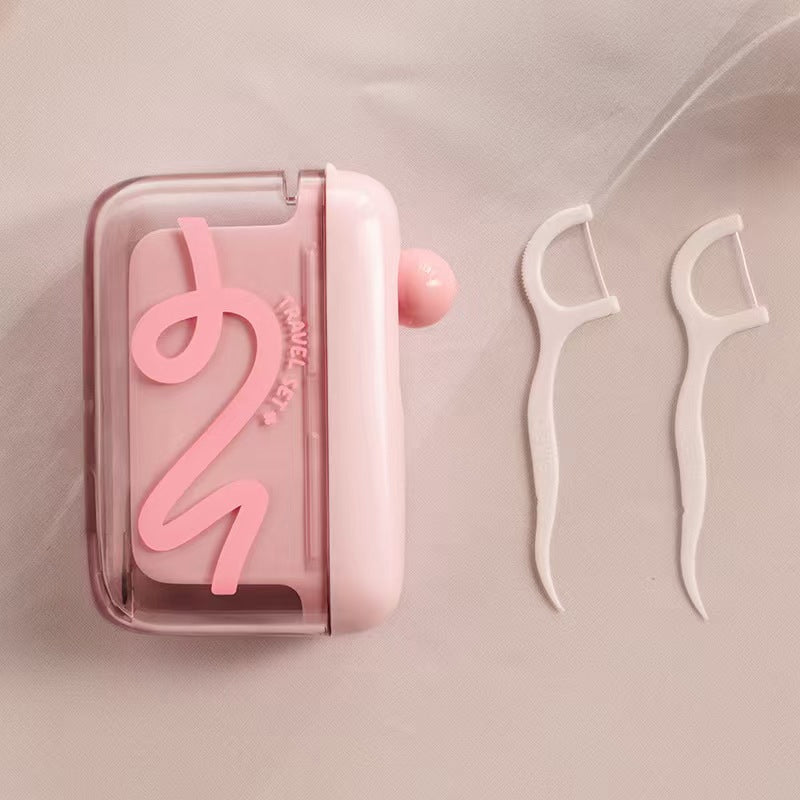 Automatic Pop-Up Floss Dispenser, One-Button Release, Dust-Proof Sealed Storage, Compact Portable, Home & Travel