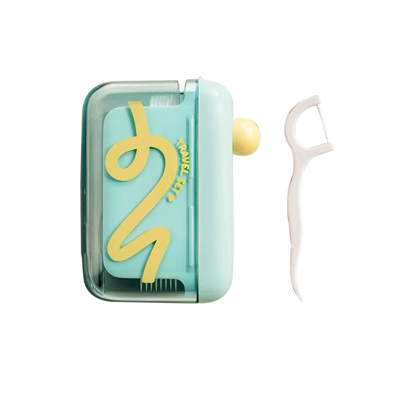 Automatic Pop-Up Floss Dispenser, One-Button Release, Dust-Proof Sealed Storage, Compact Portable, Home & Travel