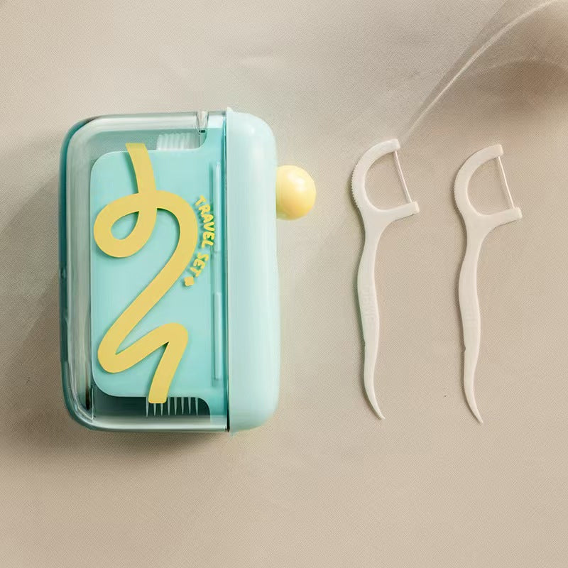 Automatic Pop-Up Floss Dispenser, One-Button Release, Dust-Proof Sealed Storage, Compact Portable, Home & Travel