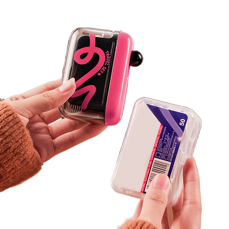 Automatic Pop-Up Floss Dispenser, One-Button Release, Dust-Proof Sealed Storage, Compact Portable, Home & Travel