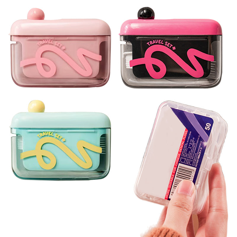 Automatic Pop-Up Floss Dispenser, One-Button Release, Dust-Proof Sealed Storage, Compact Portable, Home & Travel