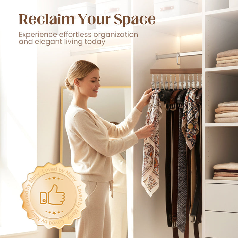 360° Swivel Multi-Hook Wardrobe Organizer
